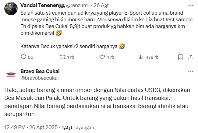 Klarifikasi Bea Cukai [x.com]